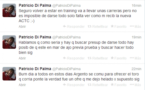 Di Palma comunicando la noticia en su Twitter.