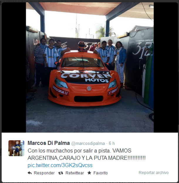 Aqui vemos la foto que subio a la red social en la previa del partido de Argentina