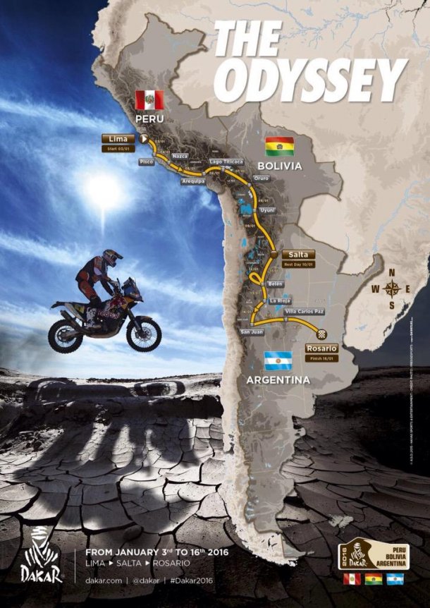 El mapa del Dakar 2016